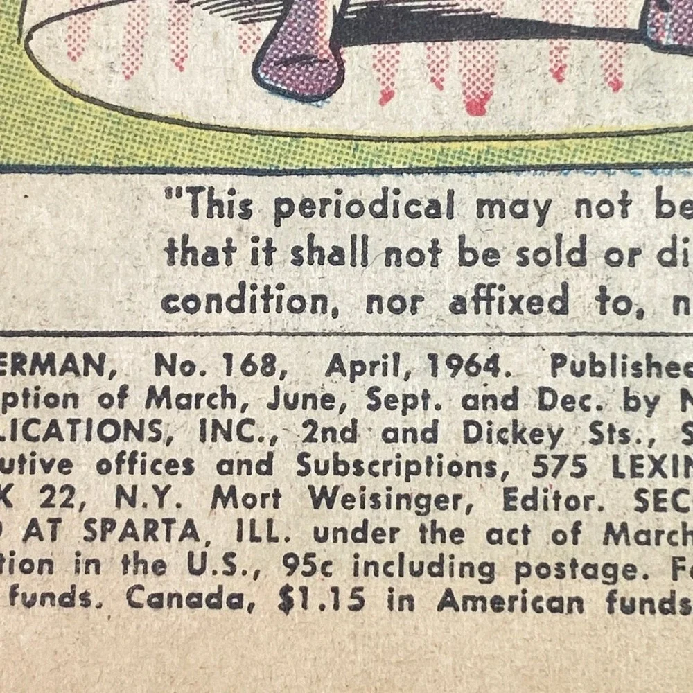 1964 Superman DC Comic Book‎ #168 12 cent Advertising Lex Luthor